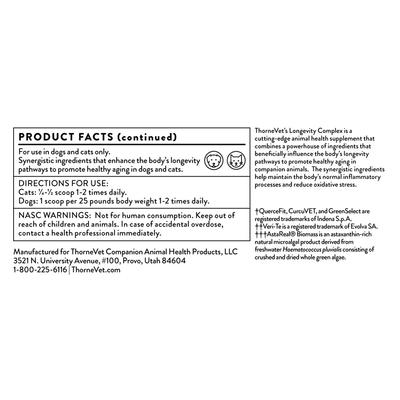 Show full view: ThorneVET Longevity Complex Powder Supplement for Dogs, 90 scoops slide 5 of 11