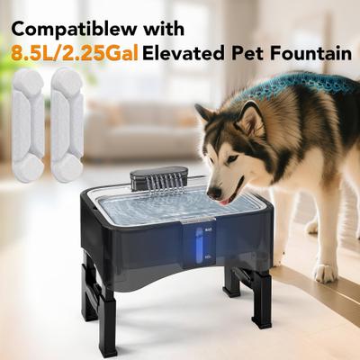 Show full view: UPSKY Elevated 4 Heights Adjustable Stainless Steel Dog & Cat Water Fountain Replacement Filters, 5 count slide 2 of 6