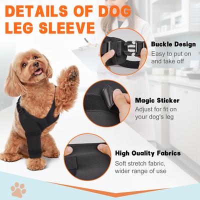 Show full view: Supet Front Leg Elbow Protector & Recovery Sleeve for Dogs, Small: Right Leg slide 7 of 9