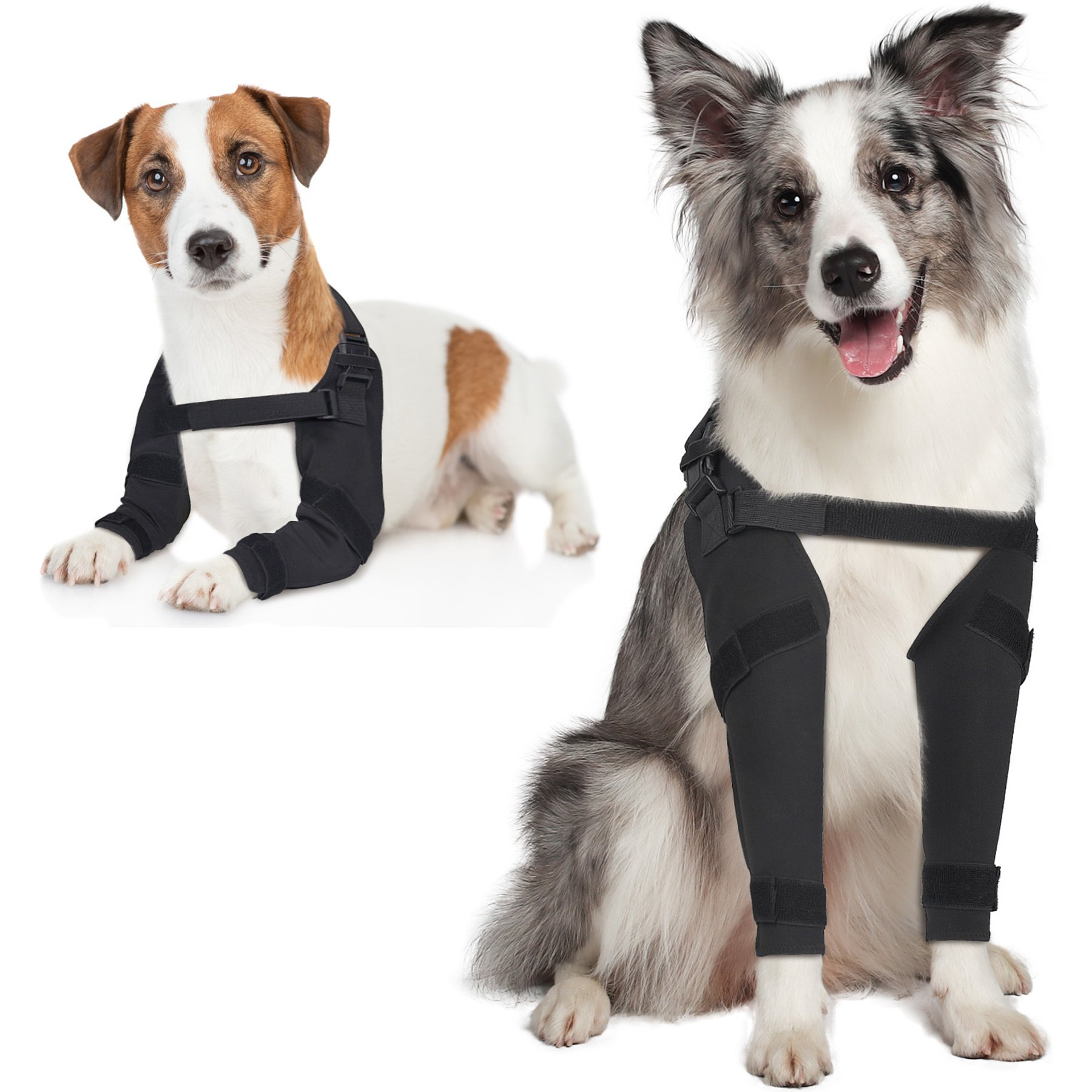 Supet Front Leg Double Dog Elbow Protector & Recovery Sleeves for Front Legs, Small