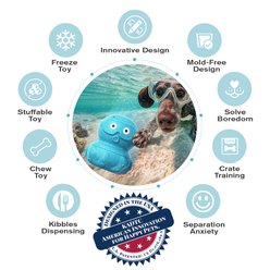 KADTC 3 in 1 Octopus Fillable Freeze Enrichment Dog Treat Dispenser Chew Toy slide 2 of 6
