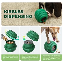 KADTC 3 in 1 Honey Jar Fillable Freeze Enrichment Dog Treat Dispenser Chew Toy slide 2 of 6