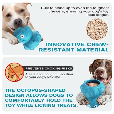 Show full view: KADTC 3 in 1 Octopus Fillable Freeze Enrichment Dog Treat Dispenser Chew Toy slide 4 of 7