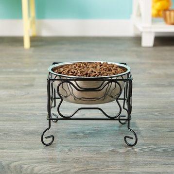 Show full view: YML Wrought Iron Stand with Stainless Steel Dog Bowl, Medium slide 2 of 8
