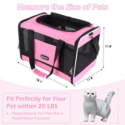 Show full view: Gapzer Soft-Sided Collapsible & Washable Travel Dog & Cat Carrier, 18.1 x 11.8 x 11.8-in, Pink slide 4 of 9