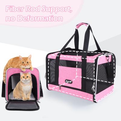Show full view: Gapzer Soft-Sided Collapsible & Washable Travel Dog & Cat Carrier, 18.1 x 11.8 x 11.8-in, Pink slide 3 of 9