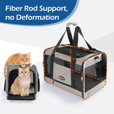 Show full view: Gapzer Soft-Sided Collapsible & Washable Travel Dog & Cat Carrier, 18.1 x 11.8 x 11.8-in, Grey slide 6 of 10