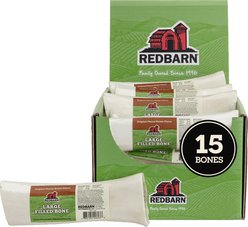 Redbarn Large Peanut Butter Filled Bones Dog Treats, case of 15