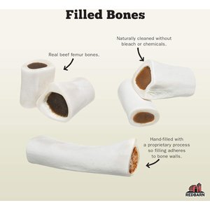 Redbarn Large Peanut Butter Filled Bones Dog Treats, case of 15
