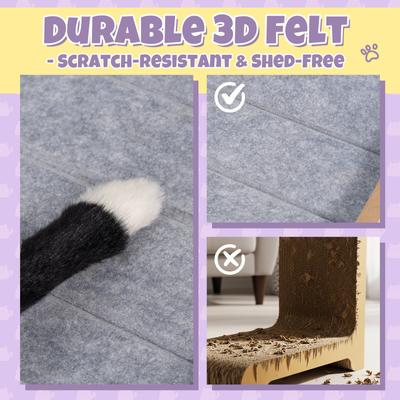 Show full view: Happy & Polly L-Shape 26.8-in Modern Felt Cat Scratcher, Grey slide 7 of 11