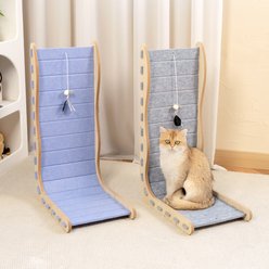 Happy & Polly Modern Felt L-Shaped Cat Scratching Toy, Set of 2, Grey/Purple