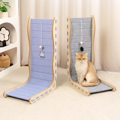 Show full view: Happy & Polly Modern Felt L-Shaped Cat Scratching Toy, Set of 2, Grey/Purple slide 3 of 9