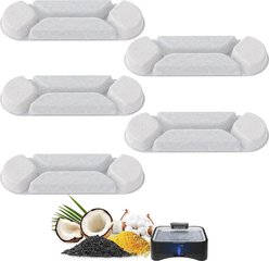 UPSKY Elevated 4 Heights Adjustable Stainless Steel Dog & Cat Water Fountain Replacement Filters, 5 count