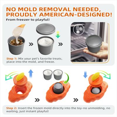 Show full view: KADTC 2 in 1 Durable Croissant Fillable Freeze Dog Chew Toy slide 3 of 7