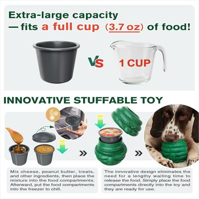 Show full view: KADTC 3 in 1 Honey Jar Fillable Freeze Enrichment Dog Treat Dispenser Chew Toy slide 5 of 7