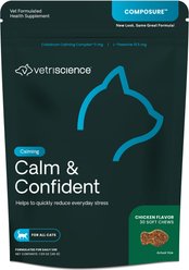 VetriScience Composure Calm & Confident Chicken Liver Flavored Soft Chews Calming Supplement for Cats, 30 count