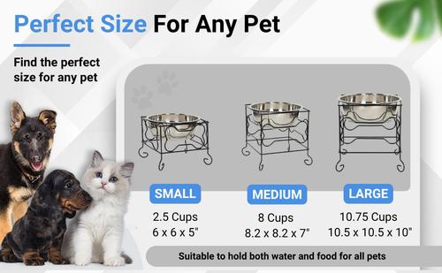 Show full view: YML Wrought Iron Stand with Stainless Steel Dog Bowl, Large slide 5 of 7