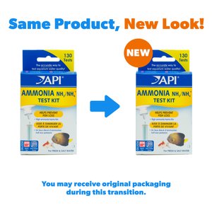API Ammonia Freshwater & Saltwater Aquarium Test Kit, 130 count
