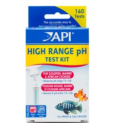 API High Range pH Fresh & Salt Water Aquarium Test Kit, 160 count