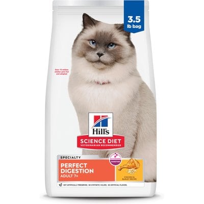 Hill's Science Diet Hill's Science Diet Senior Adult 7+ Perfect Digestion Chicken Dry Cat Food, 3.5-lb bag
