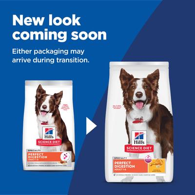 Show full view: Hill's Science Diet Adult Perfect Digestion Salmon, Brown Rice & Whole Oats Recipe Dry Dog Food, 3.5-lb bag slide 3 of 13