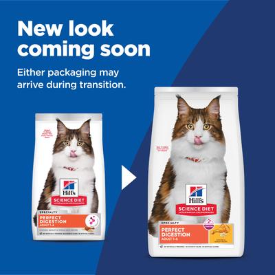 Show full view: Hill's Science Diet Adult Perfect Digestion Chicken, Barley, & Whole Oats Recipe Dry Cat Food, 6-lb bag slide 3 of 13