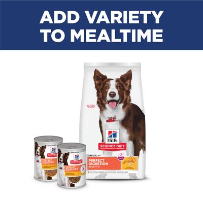 Show full view: Hill's Science Diet Adult Perfect Digestion Chicken, Brown Rice, & Whole Oats Recipe Dry Dog Food, 3.5-lb bag slide 9 of 13