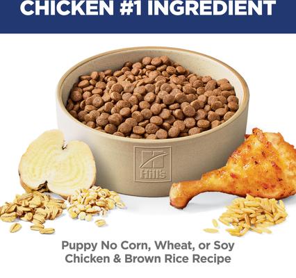 Show full view: Hill's Science Diet Puppy Chicken & Brown Rice Recipe No Corn, Wheat or Soy Dry Dog Food, 4-lb bag slide 5 of 12
