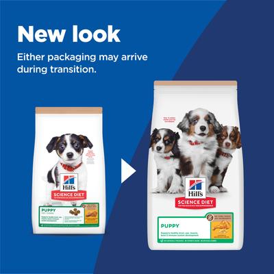 Show full view: Hill's Science Diet Puppy Chicken & Brown Rice Recipe No Corn, Wheat or Soy Dry Dog Food, 4-lb bag slide 3 of 12