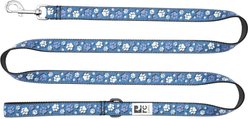RC Pets Nylon, Polyester & Coated Metal Reflective Label Dog Leash, Fresh Tracks Blue, 6-ft long, 1-in wide