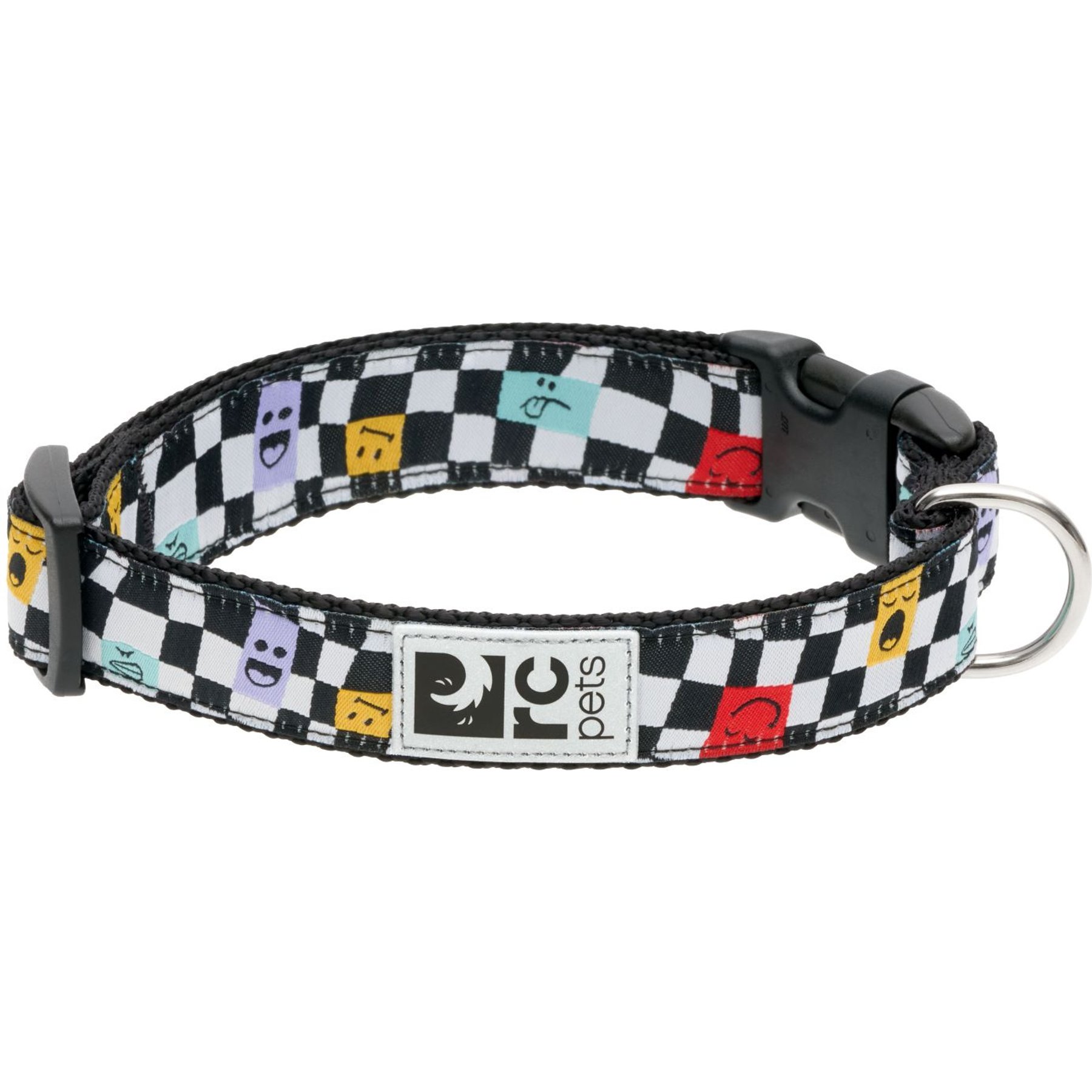 RC Pets Checkerboard Dog Collar, X-Small: 7 to 9-in neck, 5/8-in wide