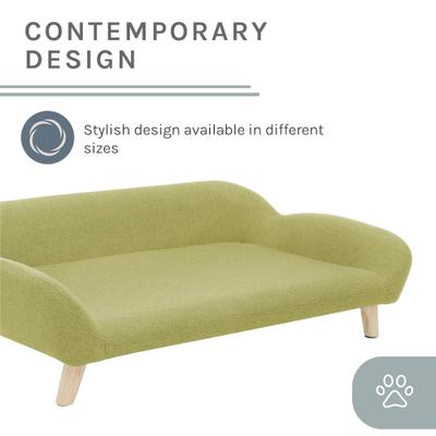 Show full view: Sam's Pets Akkeri Linen Couch Dog Bed, Green, Large: 39-in slide 6 of 8