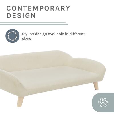 Show full view: Sam's Pets Akkeri Linen Couch Dog Bed, Cream, Large: 39-in slide 7 of 9