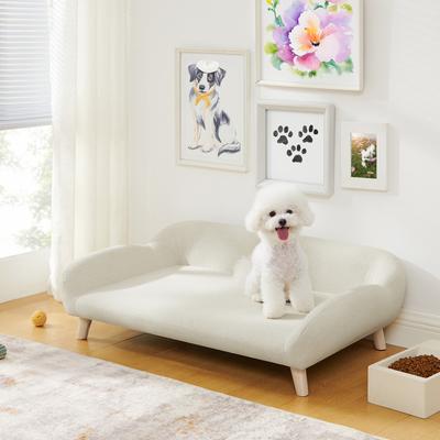Show full view: Sam's Pets Akkeri Linen Couch Dog Bed, Cream, Large: 39-in slide 5 of 9