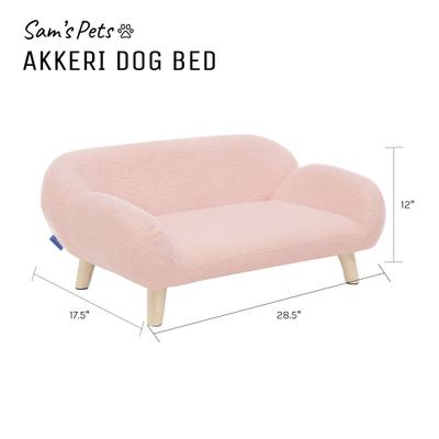 Show full view: Sam's Pets Akkeri Boucle Couch Dog Bed, Pink, Small: 29-in slide 8 of 8