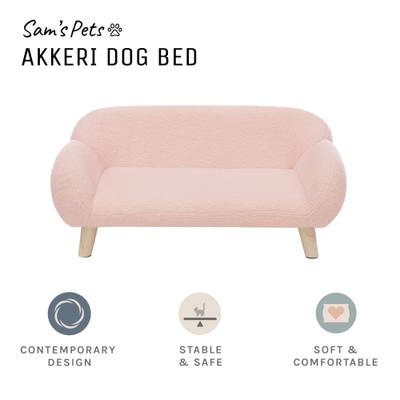 Show full view: Sam's Pets Akkeri Boucle Couch Dog Bed, Pink, Small: 29-in slide 5 of 8