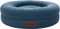 Sam's Pets Scruffy Round Orthopedic Dog Bed, Navy, Medium: 30-in