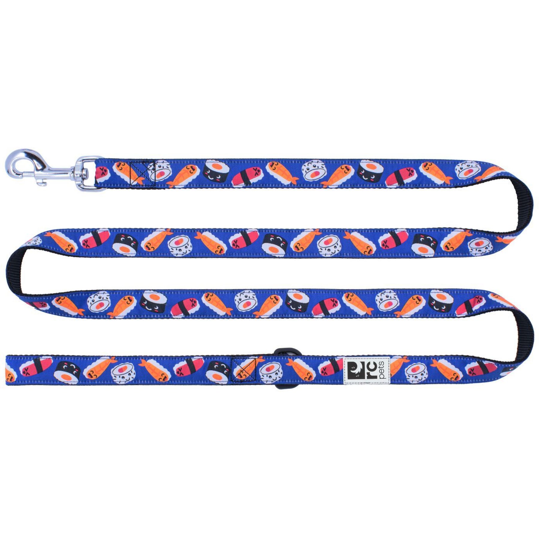 RC Pets Nylon, Polyester & Coated Metal Reflective Label Dog Leash, Sushi, 6-ft long, 3/4-in wide