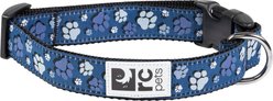 RC Pets Fresh Tracks Blue Dog Collar, Large: 15 to 20-in neck, 1-in wide