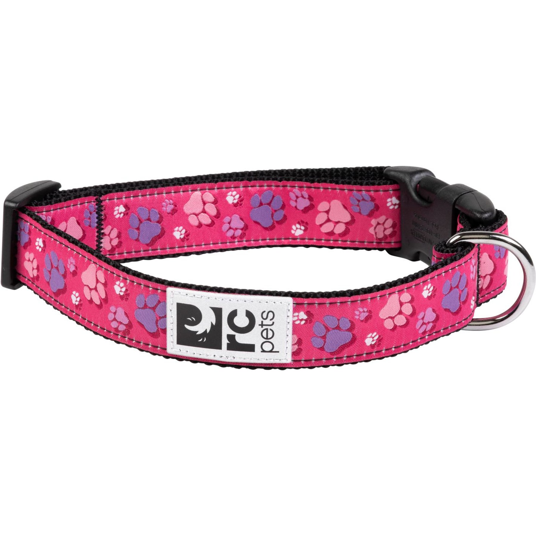 RC Pets Fresh Tracks Pink Dog Collar, Medium: 12 to 20-in neck, 1-in wide