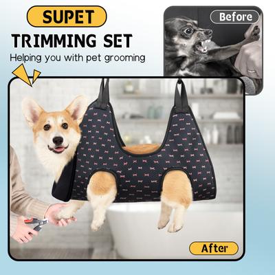 Show full view: Supet Dog Grooming Hammock for Nail Trimming, Black, Small slide 2 of 7