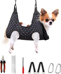 Supet Dog Grooming Hammock for Nail Trimming, Black, Small