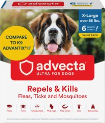 Advecta Flea & Tick Spot Treatment for X-Large Dogs, over 55 lbs, 6 doses (6-mos. supply)