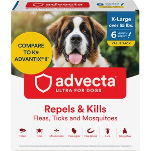 Advecta Flea & Tick Spot Treatment for X-Large Dogs, over 55 lbs, 6 doses (6-mos. supply)