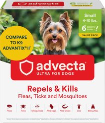 Advecta Flea & Tick Spot Treatment for Small Dogs, 4-10 lbs, 6 doses (6-mos. supply)