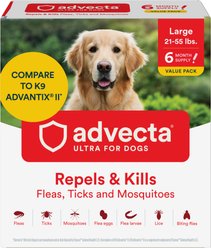 Advecta Flea & Tick Spot Treatment for Large Dogs, 21-55 lbs, 6 doses (6-mos. supply)