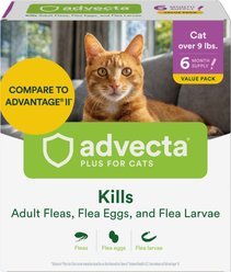 Advecta Flea Spot Treatment for Cats, Over 9 lbs, 6 doses (6-mos. supply) slide 1 of 6