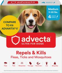 Advecta Flea & Tick Spot Treatment for Medium Dogs, 11-20 lbs, 4 doses (4-mos. supply)