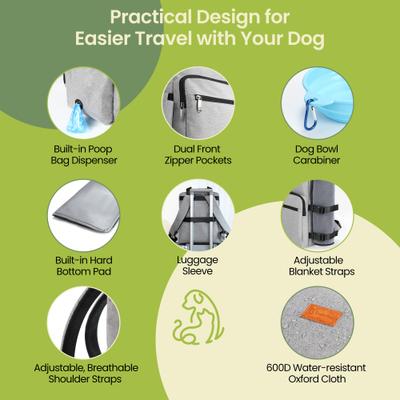 Show full view: Delomo Airline Approved Backpack Dog Travel Bag, 25-L, Grey slide 4 of 6