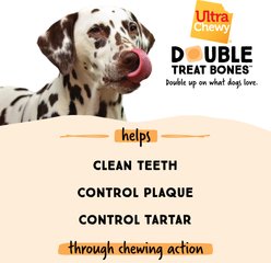 Ultra Chewy Double Treat Bone Pumpkin Dog Dental Chew Treats, 2.8-oz bag, 5 count slide 2 of 6